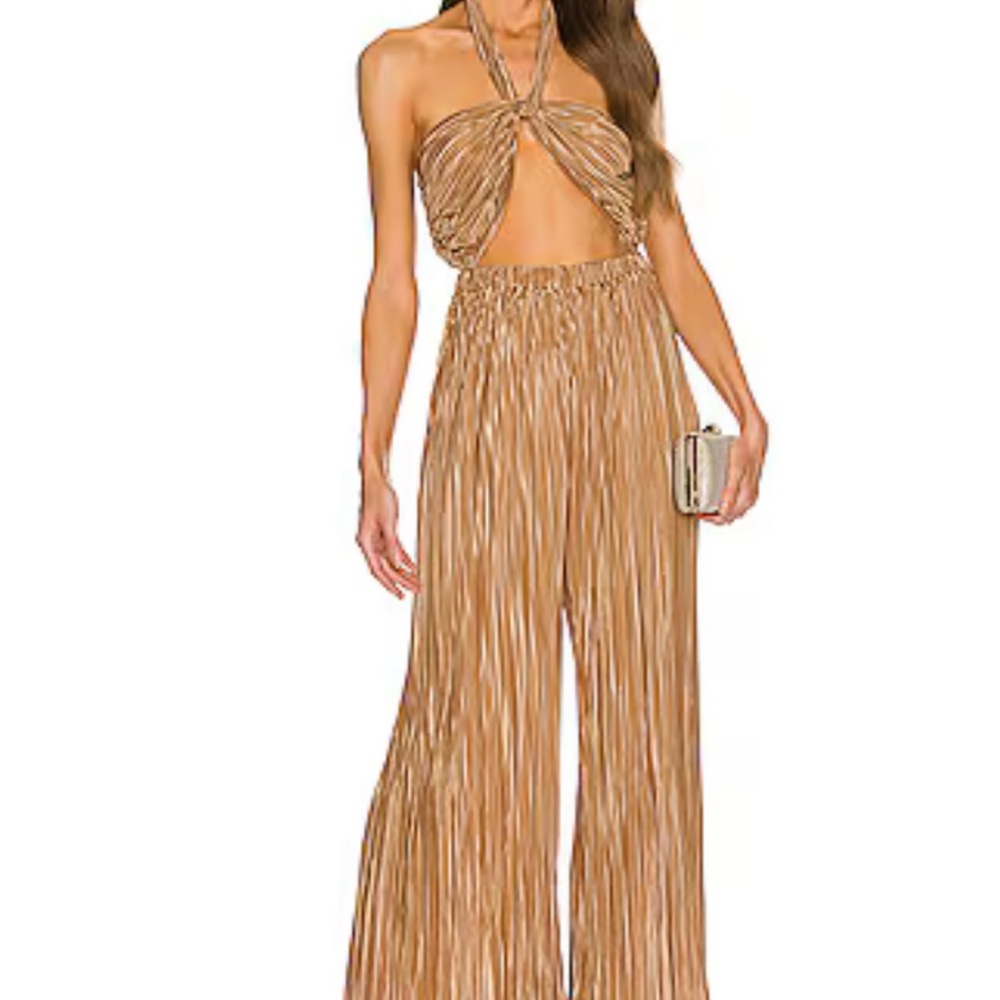 LPA gold  Halter Jumpsuit